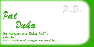 pal duka business card
